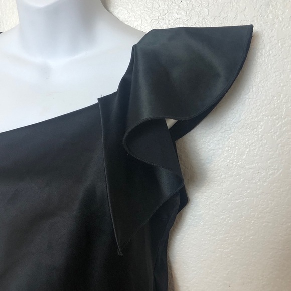 Teeze Me Black Ruffle Shoulder Scrunched Dress - Picture 4 of 7